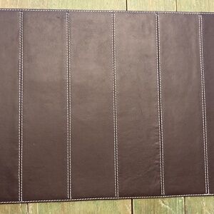 NEW! Crate & Barrel Leather Placemats - Brown - set of 2